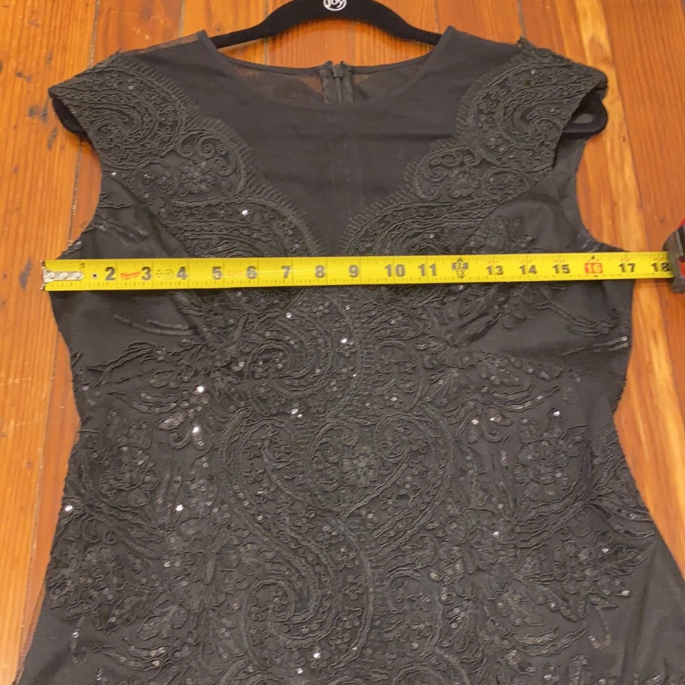 Vince Camuto Black Mesh & Sequin Dress LBD Little Black Dress Size 6 WORN ONCE - Picture 13 of 16